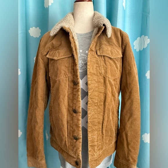Jack and Jones tan corduroy Sherpa jacket- M - Picture 1 of 7